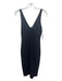 Babaton Size M Black Nylon Sleeveless V Neck & Back Fitted Midi Dress Black / M