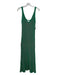 Rue Stiic Size M Green & Pink Cotton Sleeveless Ribbed Knit V Neck Midi Dress Green & Pink / M