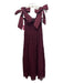 Hill House Size S Maroon Red Nylon Blend Floral Lace Overlay Tie Straps Dress Maroon Red / S