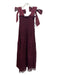 Hill House Size S Maroon Red Nylon Blend Floral Lace Overlay Tie Straps Dress Maroon Red / S