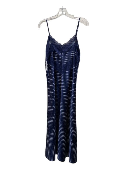 Hill House Size S Navy Blue & White Recycled Polyester Polka Dots Maxi Dress Navy Blue & White / S