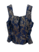 Hill House Size XS Blue, Brown, Gold Polyester Blend Sleeveless Lace Up Top Blue, Brown, Gold / XS
