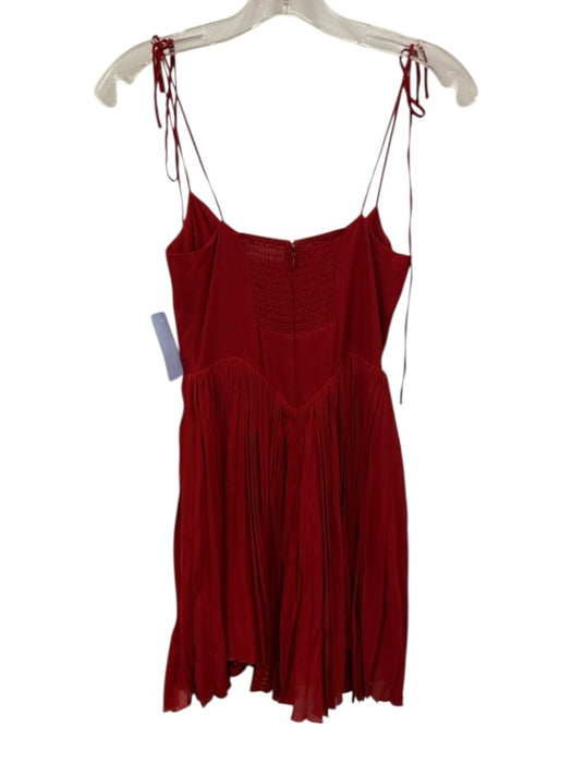 Reformation Size 0 Red Viscose Sleeveless Pleated tie shoulder straps Dress Red / 0