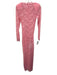 Miss Rosier Size XS Pink Terylene Lace Overlay Maxi Shoulder Pads Gown Pink / XS