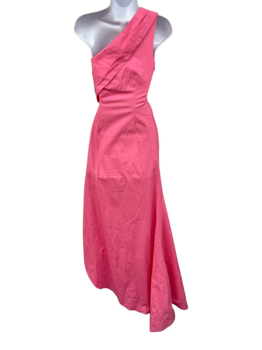 NBD Size XS Pink Maxi One Shoulder Side Zip Gown Pink / XS