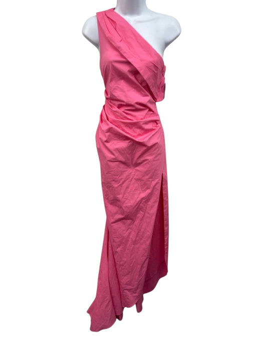 NBD Size XS Pink Maxi One Shoulder Side Zip Gown Pink / XS