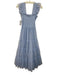 Hill House Size XS Blue Sleeveless Ruffle Shoulder Detail Smocked Bodice Dress Blue / XS