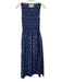 Hill House Size XXS Navy, Blue, White Cotton Sleeveless Floral Midi Dress Navy, Blue, White / XXS