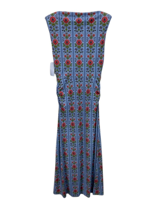 Hill House Size XXS Blue, Red, Green Nylon Blend Cap Sleeve Floral Midi Dress Blue, Red, Green / XXS