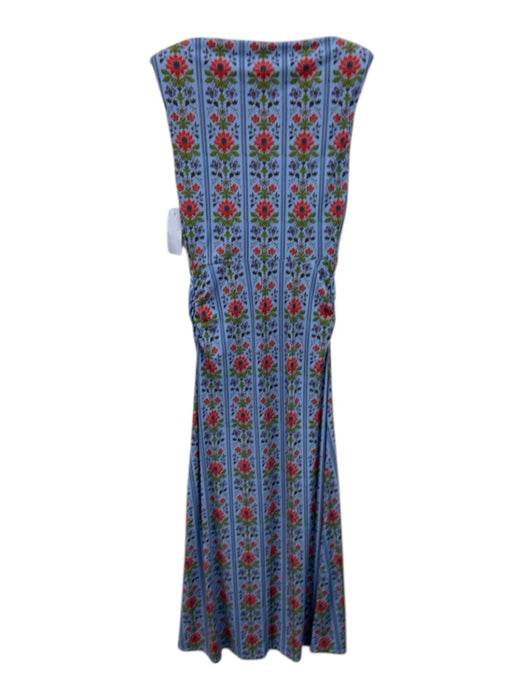 Hill House Size XXS Blue, Red, Green Nylon Blend Cap Sleeve Floral Midi Dress Blue, Red, Green / XXS