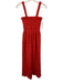 Hill House Size S Red Polyester Sleeveless Smocked Bodice Cut Outs Dress Red / S