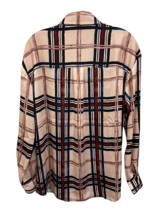 Favorite Daughter Size XS Tan & multi Polyester Long Sleeve Striped Collar Top Tan & multi / XS
