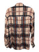 Favorite Daughter Size XS Tan & multi Polyester Long Sleeve Striped Collar Top Tan & multi / XS