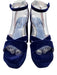 Hill House Shoe Size 38 Dark Blue Leather Velvet Platform Open Toe Pumps Dark Blue / 38