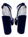 Hill House Shoe Size 38 Dark Blue Leather Velvet Platform Open Toe Pumps Dark Blue / 38