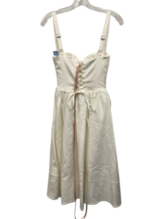 House of CB Size NWT White Pleats Corset Bodice Below Knee Sleeveless Dress White / NWT