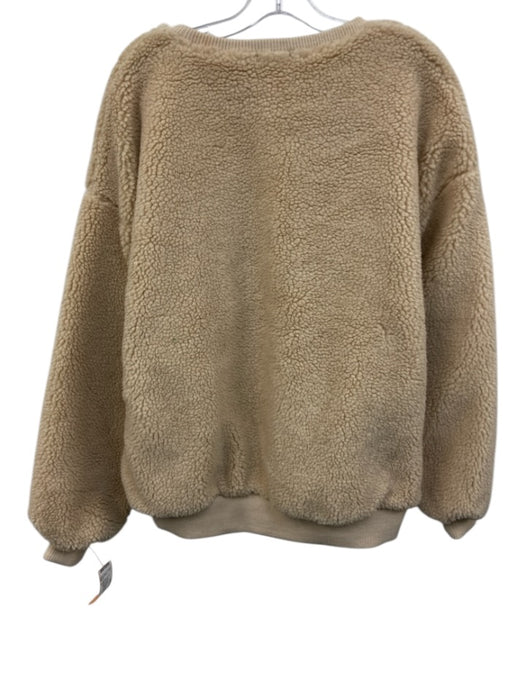 The Bar Size S Tan Polyester Drop Shoulder Oversize Ribbed edges Sweatshirt Tan / S
