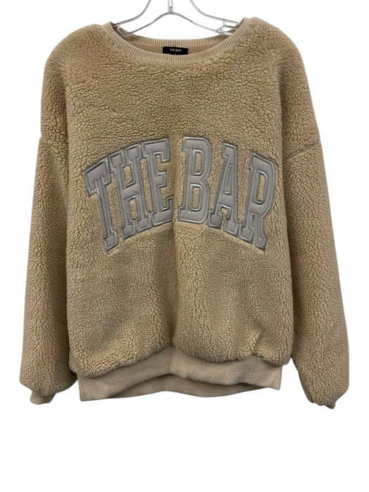 The Bar Size S Tan Polyester Drop Shoulder Oversize Ribbed edges Sweatshirt Tan / S