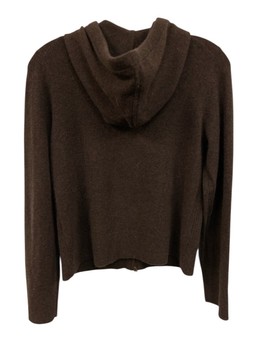 ME+EM Size S Dark Brown Cashmere Blend Elastic Waist Wide Leg Hooded Pants Set Dark Brown / S