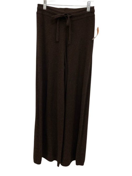 ME+EM Size S Dark Brown Cashmere Blend Elastic Waist Wide Leg Hooded Pants Set Dark Brown / S