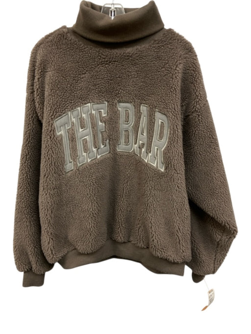 The Bar Size S Grey Polyester Drop Shoulder Oversize Ribbed edges Sweatshirt Grey / S