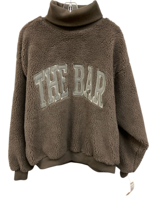 The Bar Size S Grey Polyester Drop Shoulder Oversize Ribbed edges Sweatshirt Grey / S
