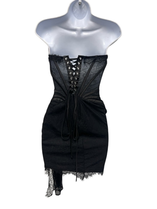 Heiress Beverly Hills Size XS Black Polyester Lace Back Lace Mini Corset Dress Black / XS
