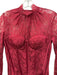 MewMews Size S Red Cotton Blend Zip Back Lace high neck Mini Dress Red / S