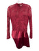 MewMews Size S Red Cotton Blend Zip Back Lace high neck Mini Dress Red / S