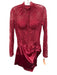MewMews Size S Red Cotton Blend Zip Back Lace high neck Mini Dress Red / S