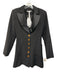 Miss Rosier Size XS Black Terylene Blend Wide Peak Lapels Single Breasted Dress Black / XS