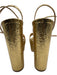 Aquazzura Shoe Size 38 Gold Leather Metallic Ankle Buckle Platform Sandals Gold / 38
