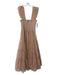 Hill House Size S Beige Polyester Shimmer Sleeveless Smocked Bodice Midi Dress Beige / S