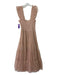 Hill House Size S Beige Polyester Shimmer Sleeveless Smocked Bodice Midi Dress Beige / S