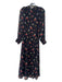 Hill House Size S Black & Multi Polyester Abstract Floral Button Front Dress Black & Multi / S