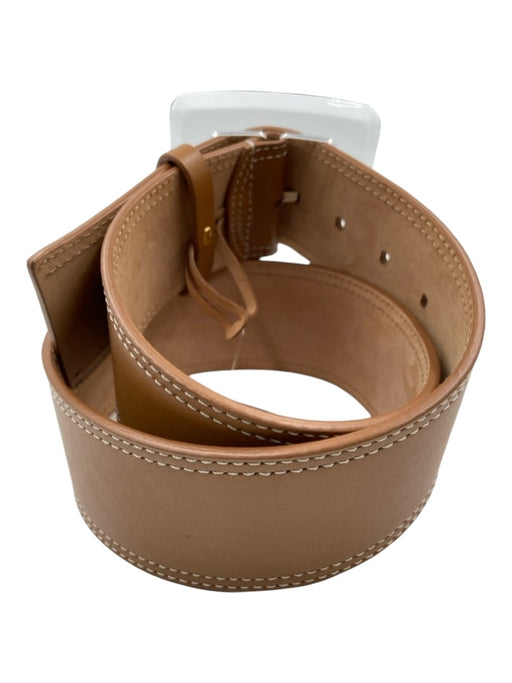 Veronica Beard Brown Leather thick band Square Buckle Clear Buckle Belts Brown / S