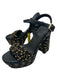 Castaner Shoe Size 38 Black & Gold Leather Woven Ankle Strap Block Heel Shoes Black & Gold / 38