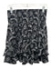 A.L.C. Size 4 Black & White Cotton & Silk Elastic Waist Ruffles Mini Skirt Black & White / 4