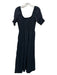 Hill House Size S Black Cotton Short Sleeve Smocked Bodice Textured Midi Dress Black / S