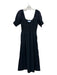 Hill House Size S Black Cotton Short Sleeve Smocked Bodice Textured Midi Dress Black / S