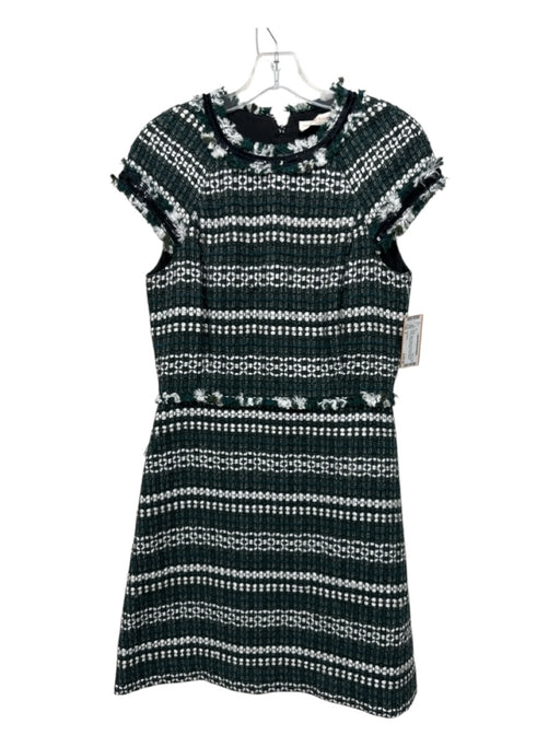 Tory Burch Size 4 Green, White, Black Acrylic & Polyester Tweed Dress Green, White, Black / 4