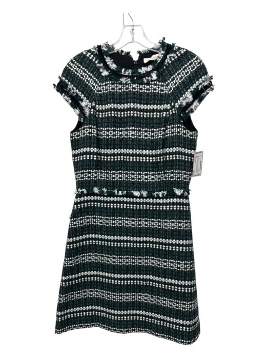 Tory Burch Size 4 Green, White, Black Acrylic & Polyester Tweed Dress Green, White, Black / 4
