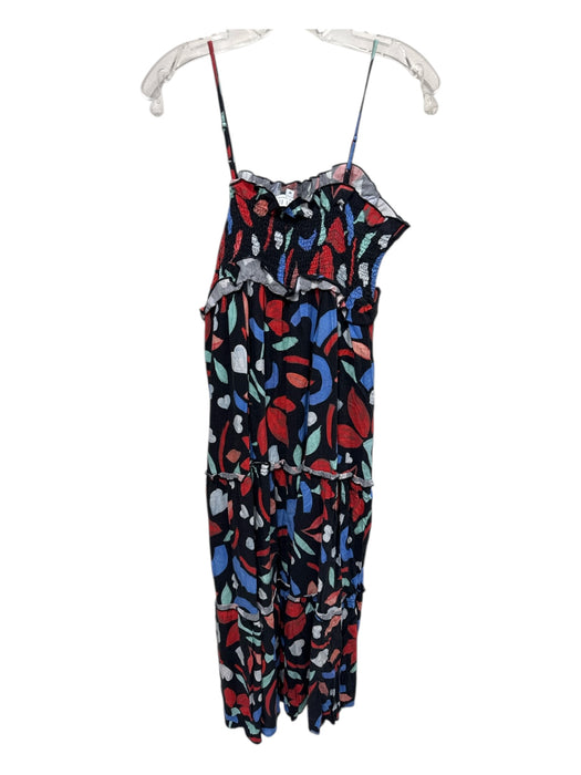 Hunter Bell Size M Red, Black, Blue Linen & Rayon Spaghetti Strap Midi Dress Red, Black, Blue / M