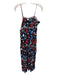 Hunter Bell Size M Red, Black, Blue Linen & Rayon Spaghetti Strap Midi Dress Red, Black, Blue / M