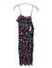 Hunter Bell Size M Red, Black, Blue Linen & Rayon Spaghetti Strap Midi Dress Red, Black, Blue / M