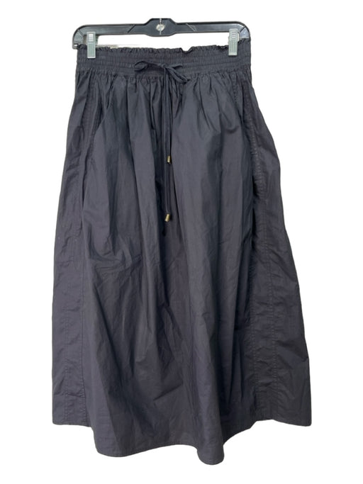 Apiece Apart Size 4 Black Cotton Elastic Waist Maxi Drawstring Skirt Black / 4