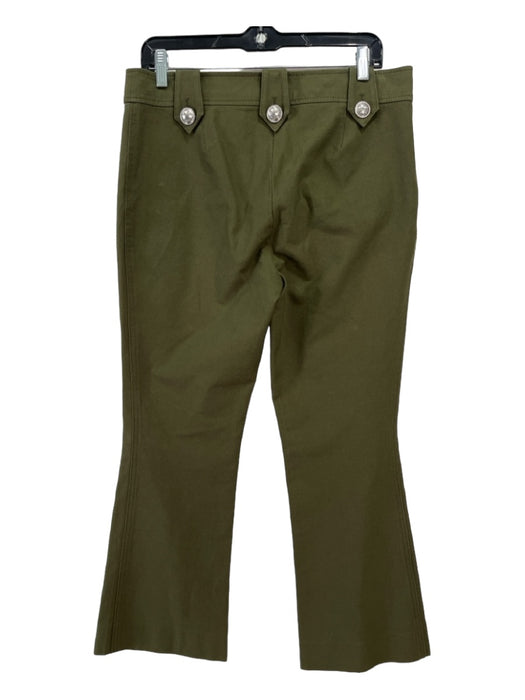 Derek Lam 10 Crosby Size 12 Green Cotton Blend High Rise Bootcut Crop Pants Green / 12