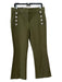 Derek Lam 10 Crosby Size 12 Green Cotton Blend High Rise Bootcut Crop Pants Green / 12