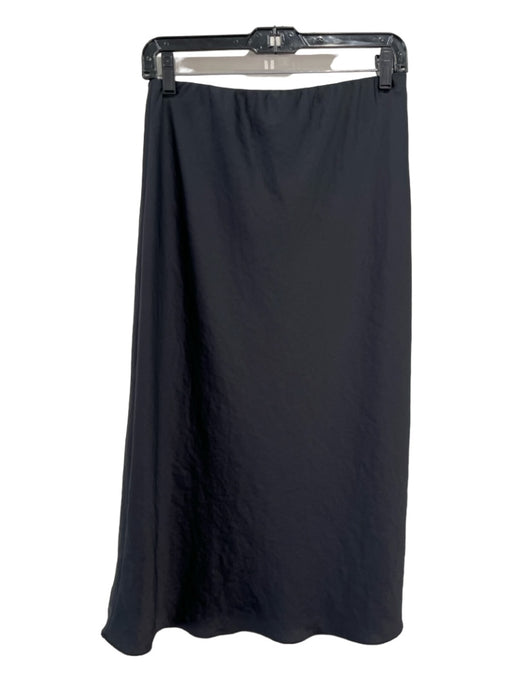 Jenni Kayne Size S Black Polyester Elastic Waist Midi Slip Skirt Skirt Black / S