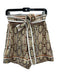 Alexis Size S Beige & White Polyester High Rise Chain Print Belt Inc. Shorts Beige & White / S